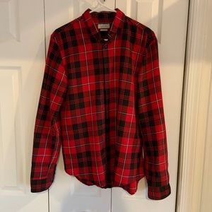 Men’s Zara Red/Black Flannel Medium Slim Fit